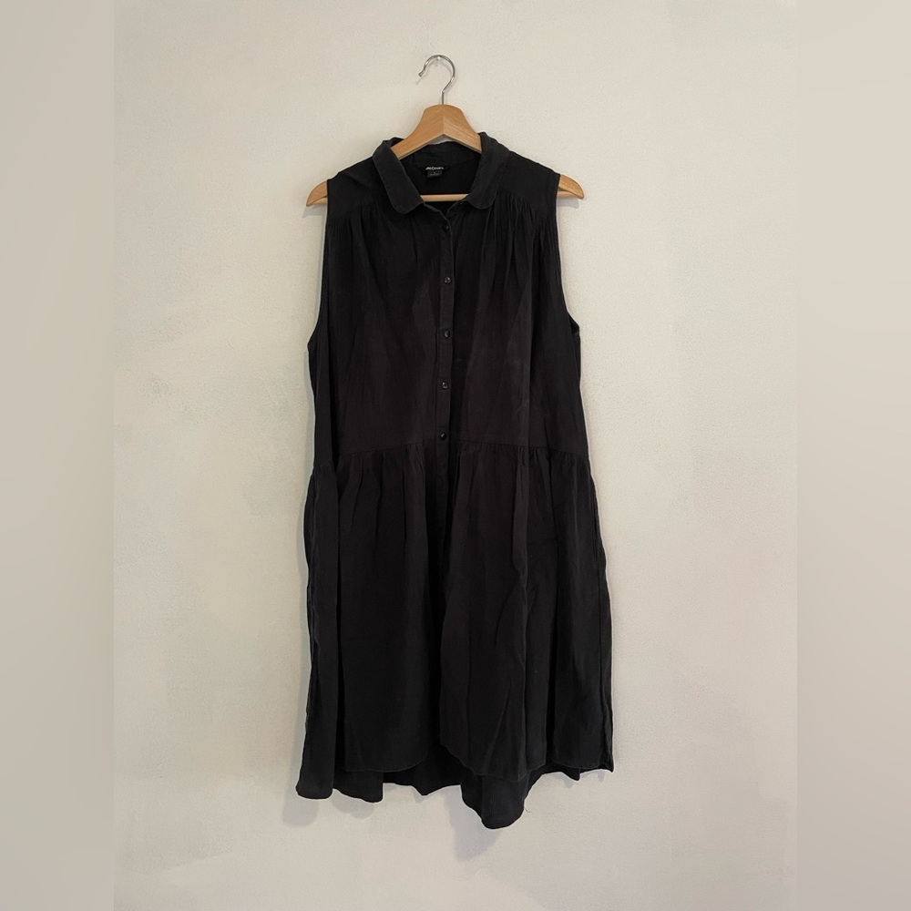 Monki black sleeveless collar dress